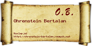 Ohrenstein Bertalan névjegykártya